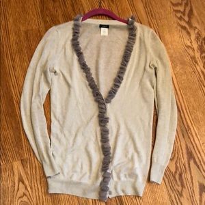 J Crew cardigan with snap closure & rosette detail